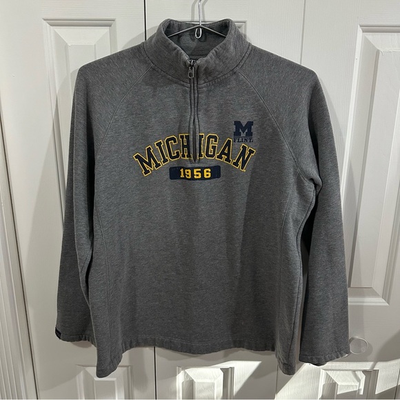 Vintage Jansport Michigan Wolverines Quarter Zip Sweatshirt - Picture 1 of 7